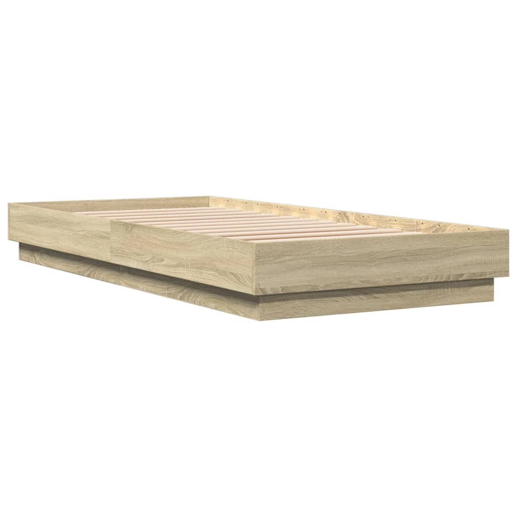 Sengeramme Uten Madrass Sonoma Eik 90X200 Cm Konstruert Tre