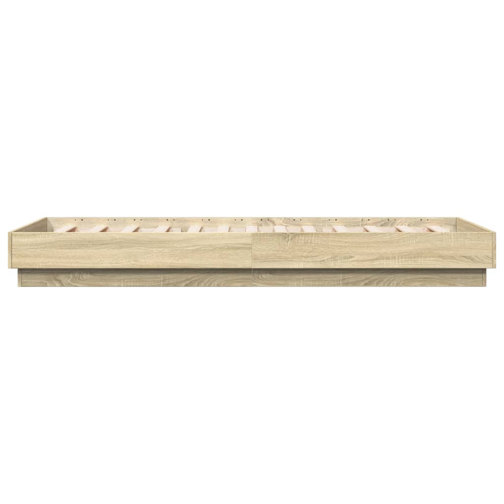 Sengeramme Uten Madrass Sonoma Eik 90X200 Cm Konstruert Tre