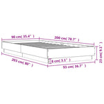 Sengeramme Uten Madrass Sonoma Eik 90X200 Cm Konstruert Tre