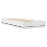 Sengeramme Hvit 75X190 Cm Konstruert Tre
