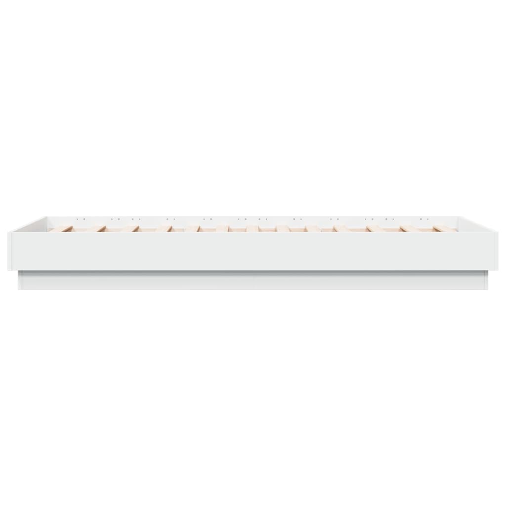 Sengeramme Hvit 75X190 Cm Konstruert Tre