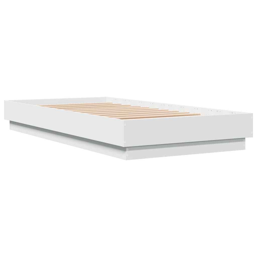 Sengeramme Hvit 75X190 Cm Konstruert Tre