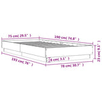Sengeramme Hvit 75X190 Cm Konstruert Tre