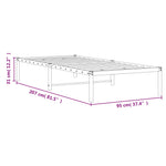Sengeramme Svart Metall 90X200 Cm