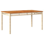 Hagebord Beige 140X80X75 Cm Polyrotting Og Akasie