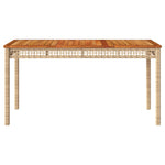 Hagebord Beige 140X80X75 Cm Polyrotting Og Akasie