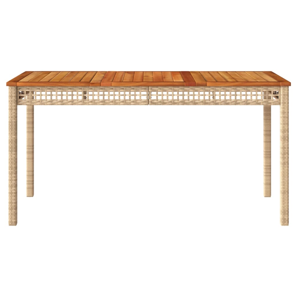 Hagebord Beige 140X80X75 Cm Polyrotting Og Akasie