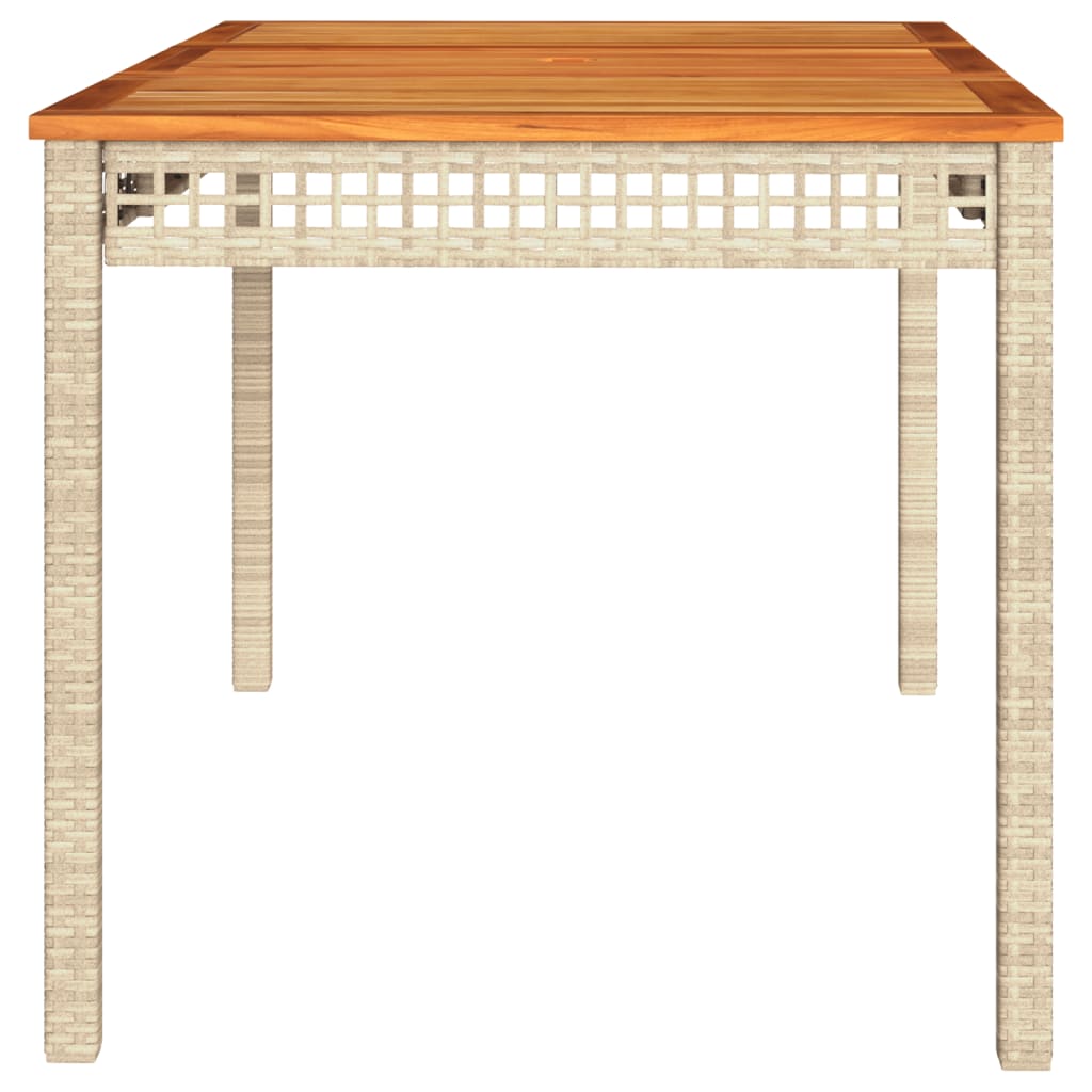 Hagebord Beige 140X80X75 Cm Polyrotting Og Akasie