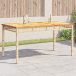 Hagebord Beige 140X80X75 Cm Polyrotting Og Akasie