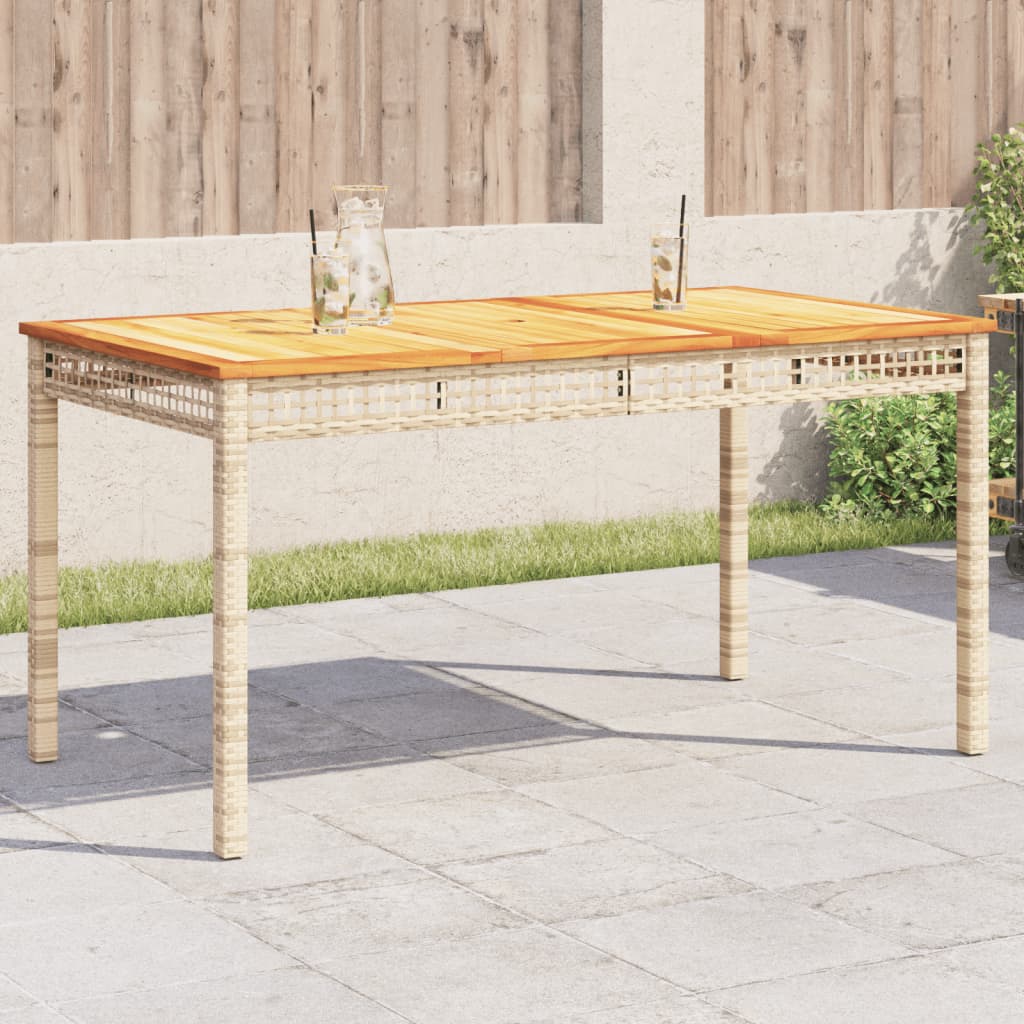 Hagebord Beige 140X80X75 Cm Polyrotting Og Akasie