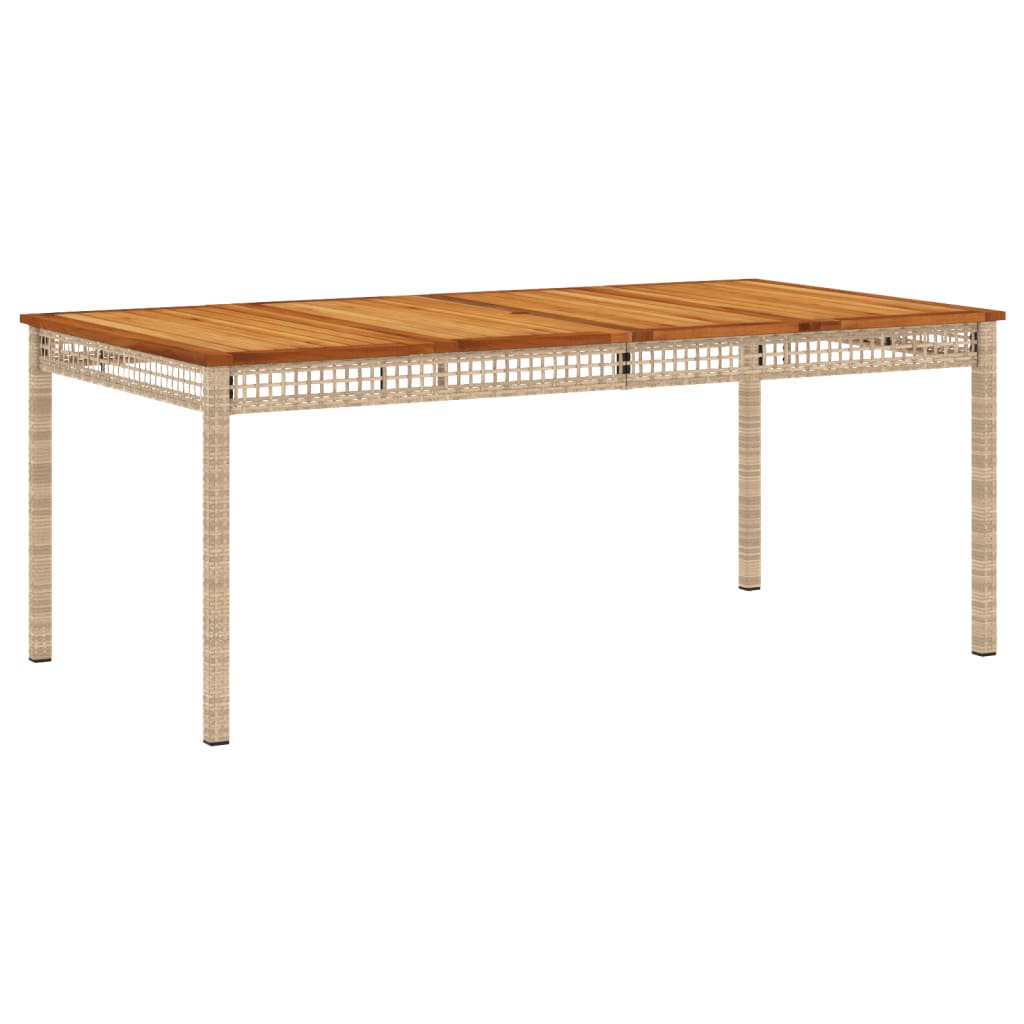 Hagebord Beige 180X90X75 Cm Polyrotting Og Akasie