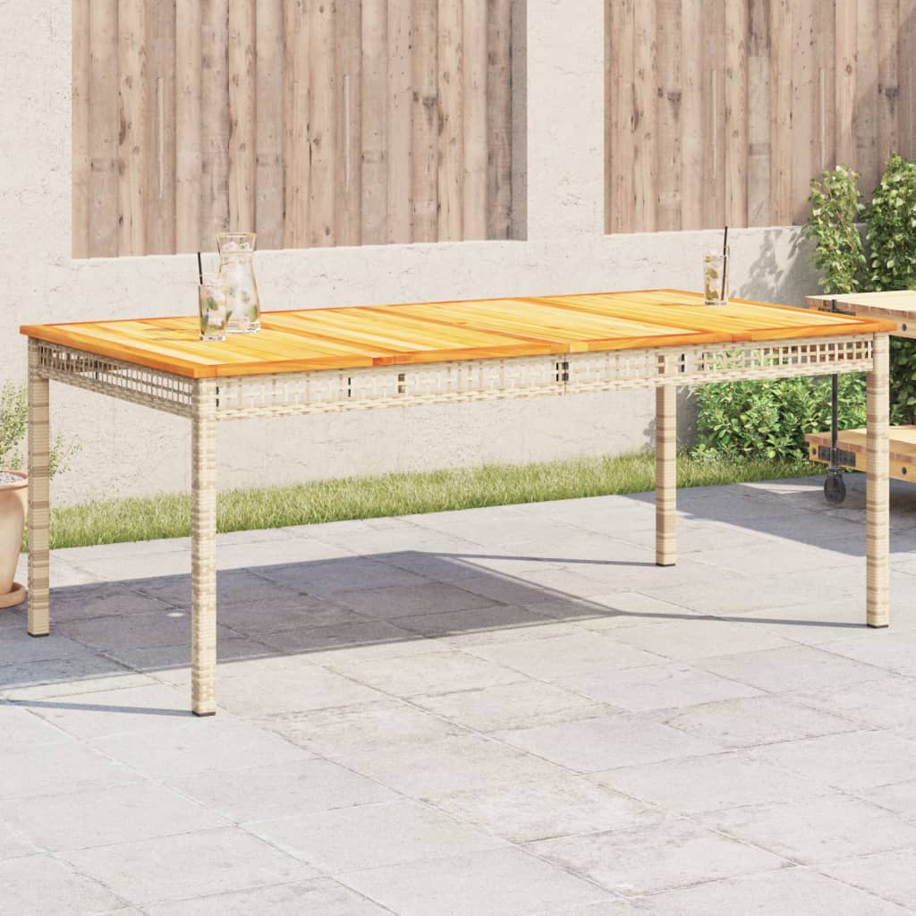 Hagebord Beige 180X90X75 Cm Polyrotting Og Akasie