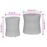 Utendørs Sidebord Med Treplate 2 Stk Svart Polyrotting