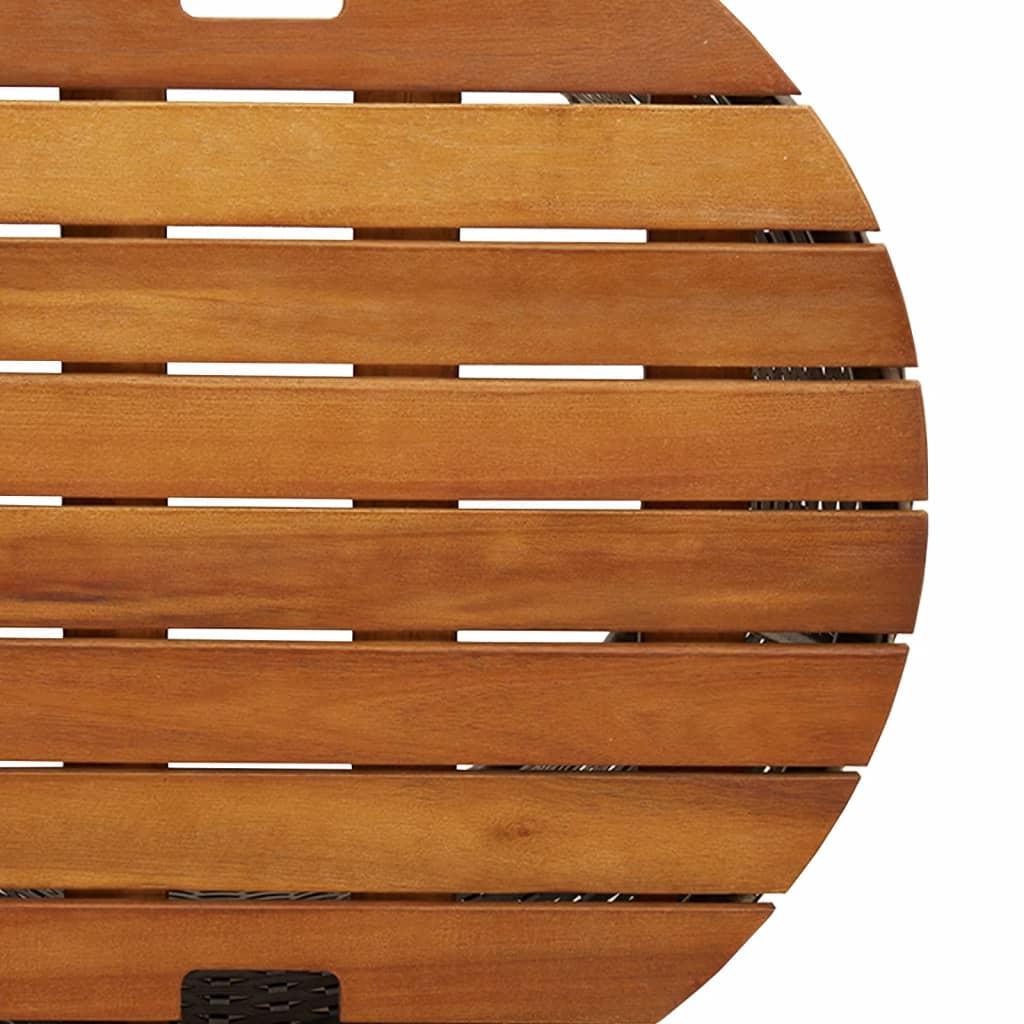 Utendørs Sidebord Med Treplate 2 Stk Beige Polyrotting