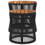 Utendørs Sidebord Med Treplate 2 Stk Svart Polyrotting