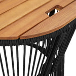 Utendørs Sidebord Med Treplate 2 Stk Svart Polyrotting