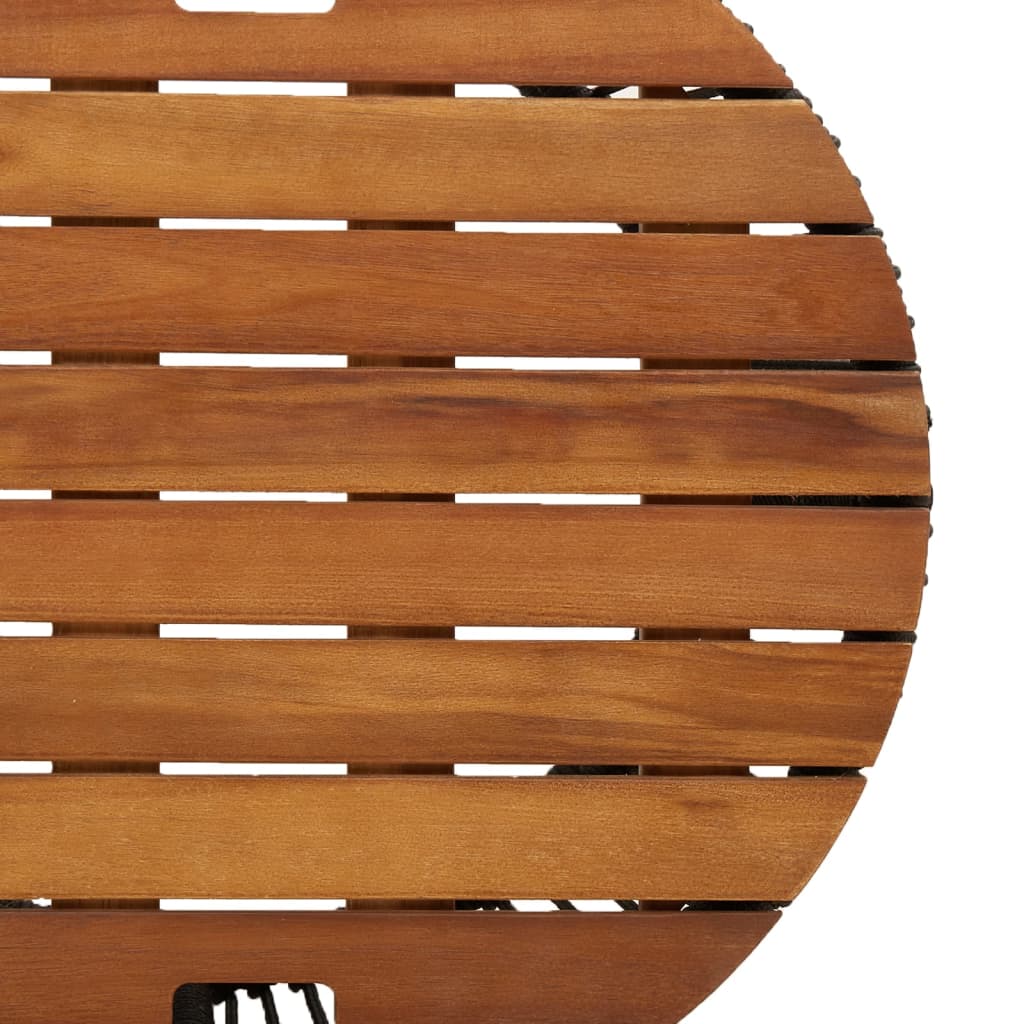 Utendørs Sidebord Med Treplate 2 Stk Svart Polyrotting