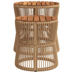 Utendørs Sidebord Med Treplate 2 Stk Beige Polyrotting