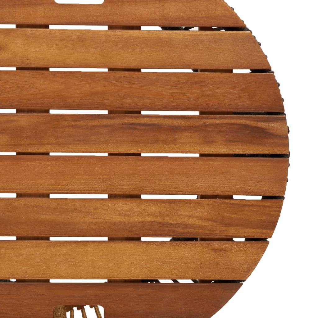 Utendørs Sidebord Med Treplate 2 Stk Beige Polyrotting