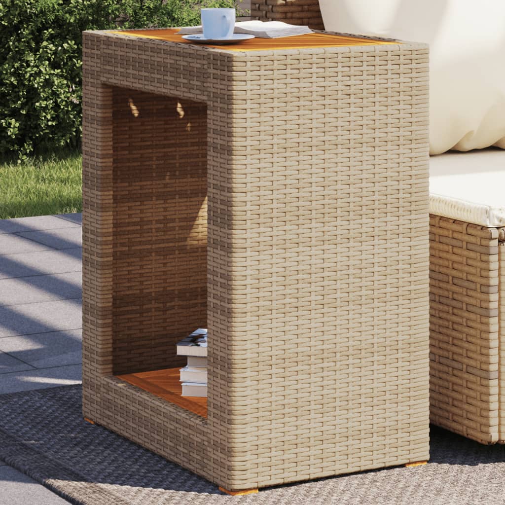 Hagebord Med Treplate Beige 60X40X75 Cm Polyrotting