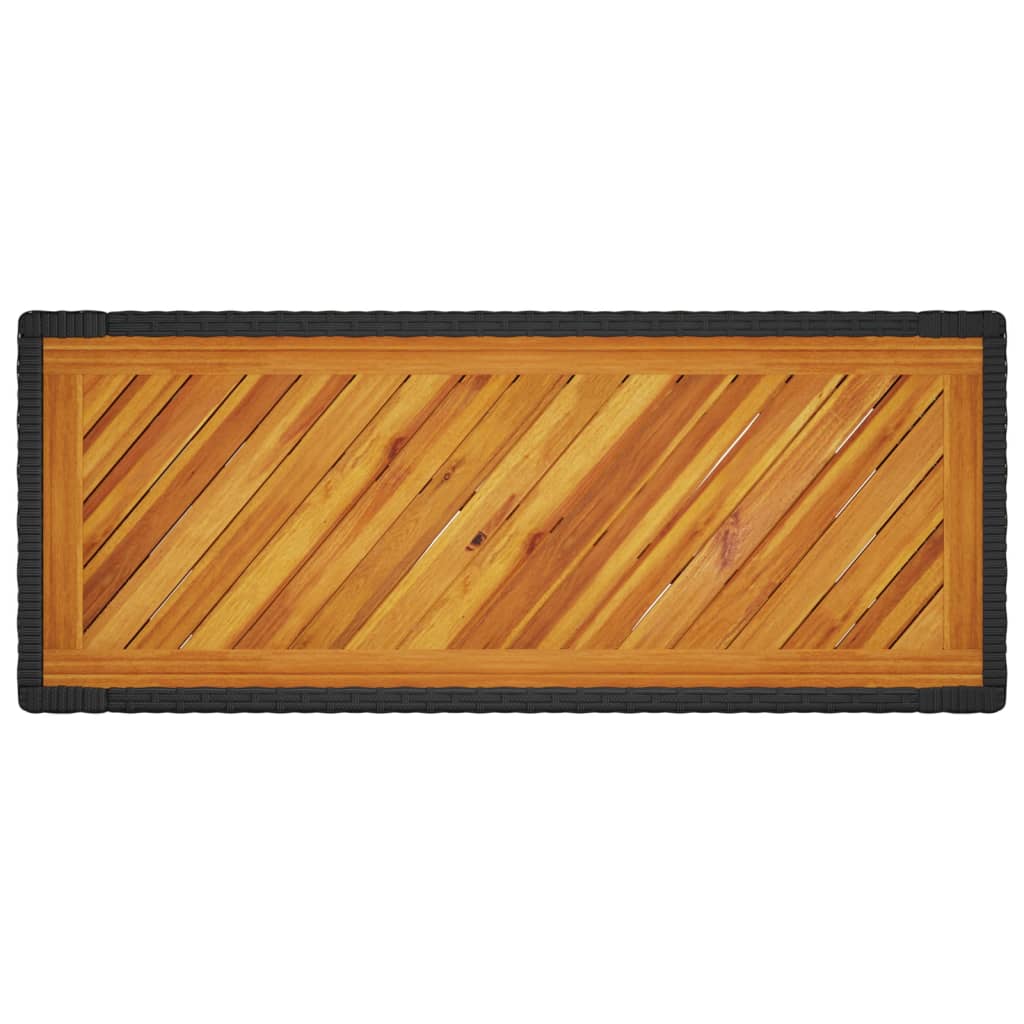 Hagebord Med Treplate Svart 100X40X75 Cm Polyrotting