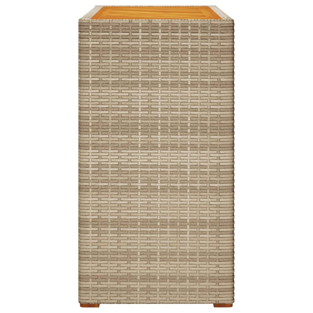 Hagebord Med Treplate Beige 100X40X75 Cm Polyrotting