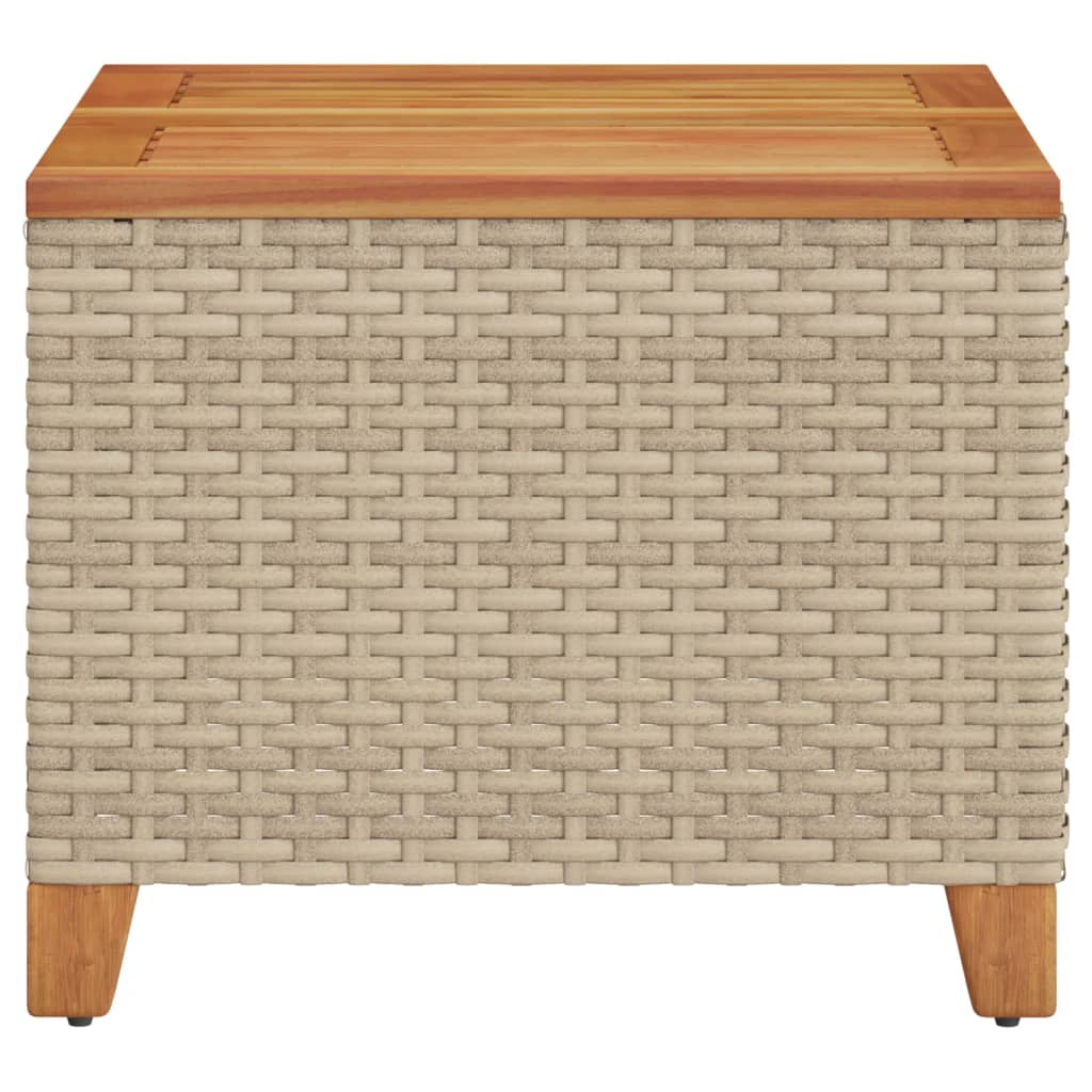 Hagebord Beige 45X45X37 Cm Polyrotting Og Akasie