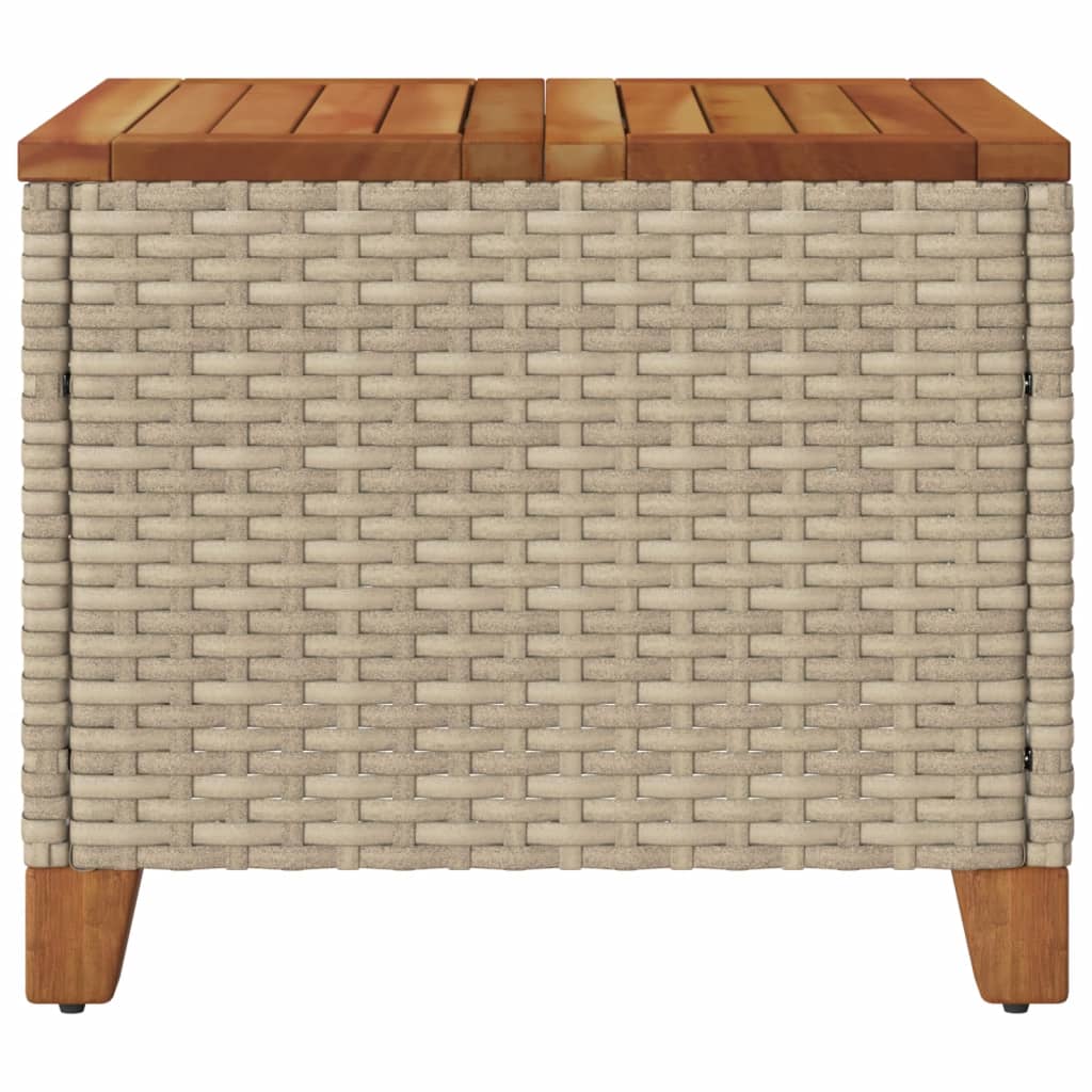 Hagebord Beige 45X45X37 Cm Polyrotting Og Akasie