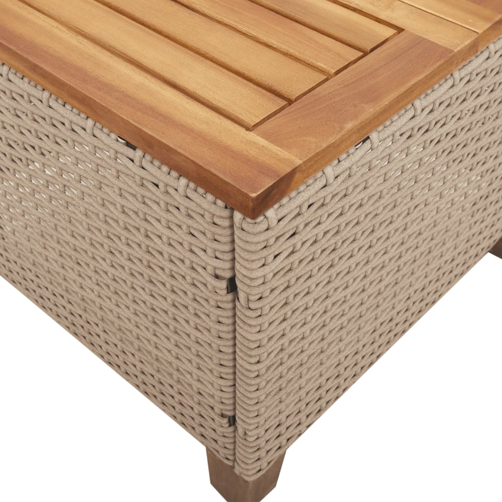 Hagebord Beige 45X45X37 Cm Polyrotting Og Akasie