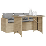 Hagespisegruppe Med Puter 2 Deler Beige Polyrotting