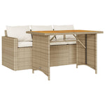 Hagespisegruppe Med Puter 2 Deler Beige Polyrotting