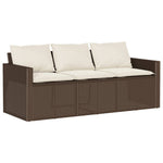 Hagesofa Med Puter 3-Seters Brun Polyrotting