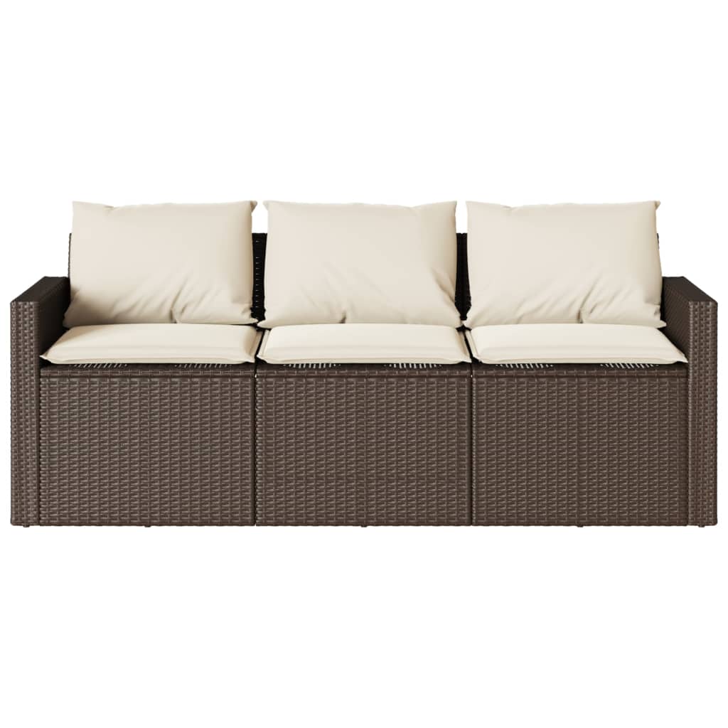 Hagesofa Med Puter 3-Seters Brun Polyrotting
