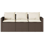 Hagesofa Med Puter 3-Seters Brun Polyrotting
