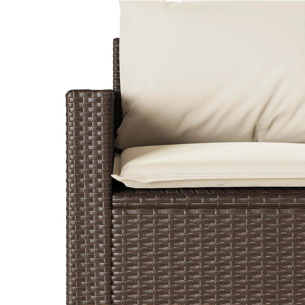 Hagesofa Med Puter 3-Seters Brun Polyrotting