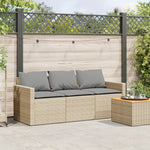 Hagesofa Med Puter 3-Seters Beige Polyrotting