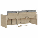 Hagesofa Med Puter 3-Seters Beige Polyrotting