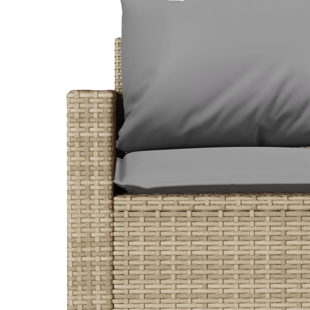 Hagesofa Med Puter 3-Seters Beige Polyrotting