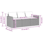 Hagesofa Med Puter 3-Seters Beige Polyrotting