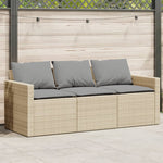 Hagesofa Med Puter 3-Seters Beige Polyrotting