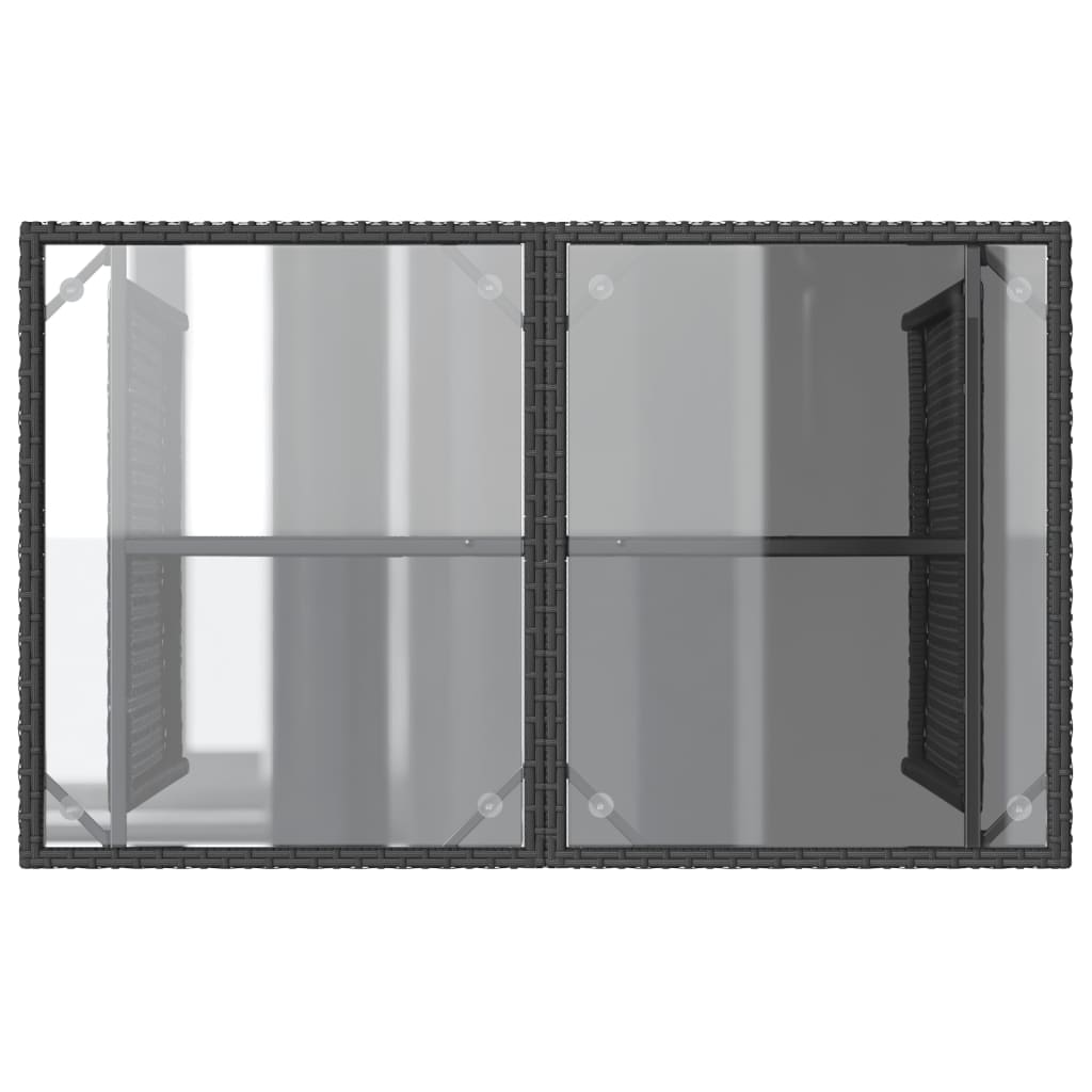 Hagebord Med Glassplate Svart 110X68X70 Cm Polyrotting