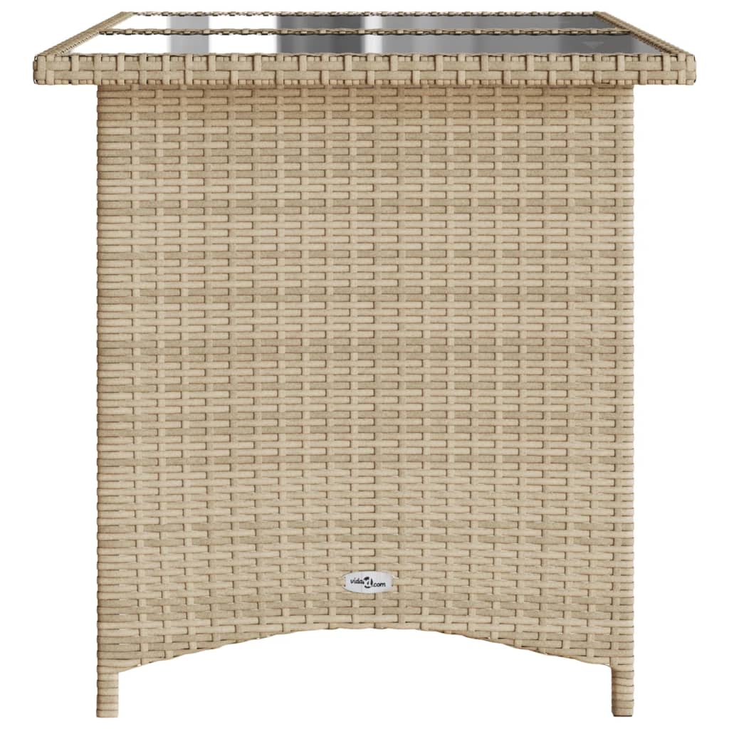 Hagebord Med Glassplate Beige 110X68X70 Cm Polyrotting