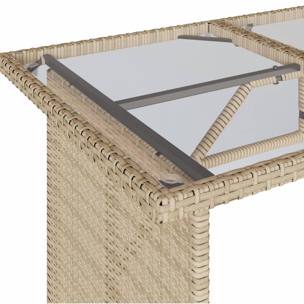 Hagebord Med Glassplate Beige 110X68X70 Cm Polyrotting