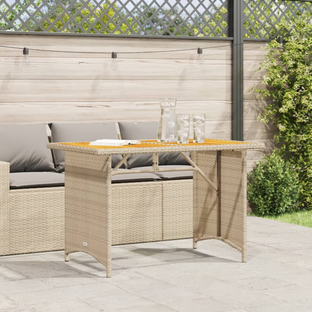 Hagebord Med Treplate Beige 110X68X70 Cm Polyrotting
