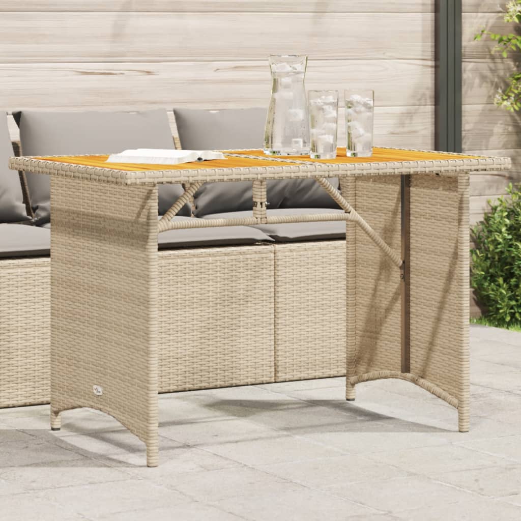Hagebord Med Treplate Beige 110X68X70 Cm Polyrotting