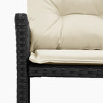 Hagesofa Med Bord Og Puter L-Formet Svart Polyrotting