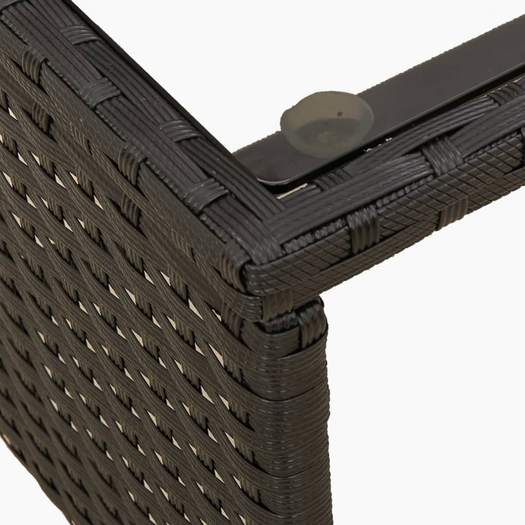 Hagesofa Med Bord Og Puter L-Formet Svart Polyrotting