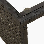 Hagesofa Med Bord Og Puter L-Formet Svart Polyrotting