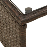 Hagesofa Med Bord Og Puter L-Formet Brun Polyrotting