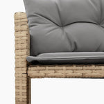 Hagesofa Med Bord Og Puter L-Formet Blandet Beige Polyrotting